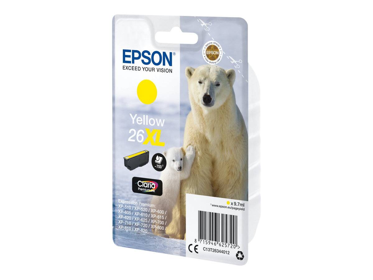 Epson Encre 26XL d'origine jaune C 13 T 26344012-5