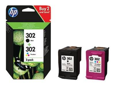 HP Pack de 2 cartouches d'encre noire/3 couleurs authentiques 302, Rendement standard, Noir, Cyan, Magenta, Jaune, Encre-5