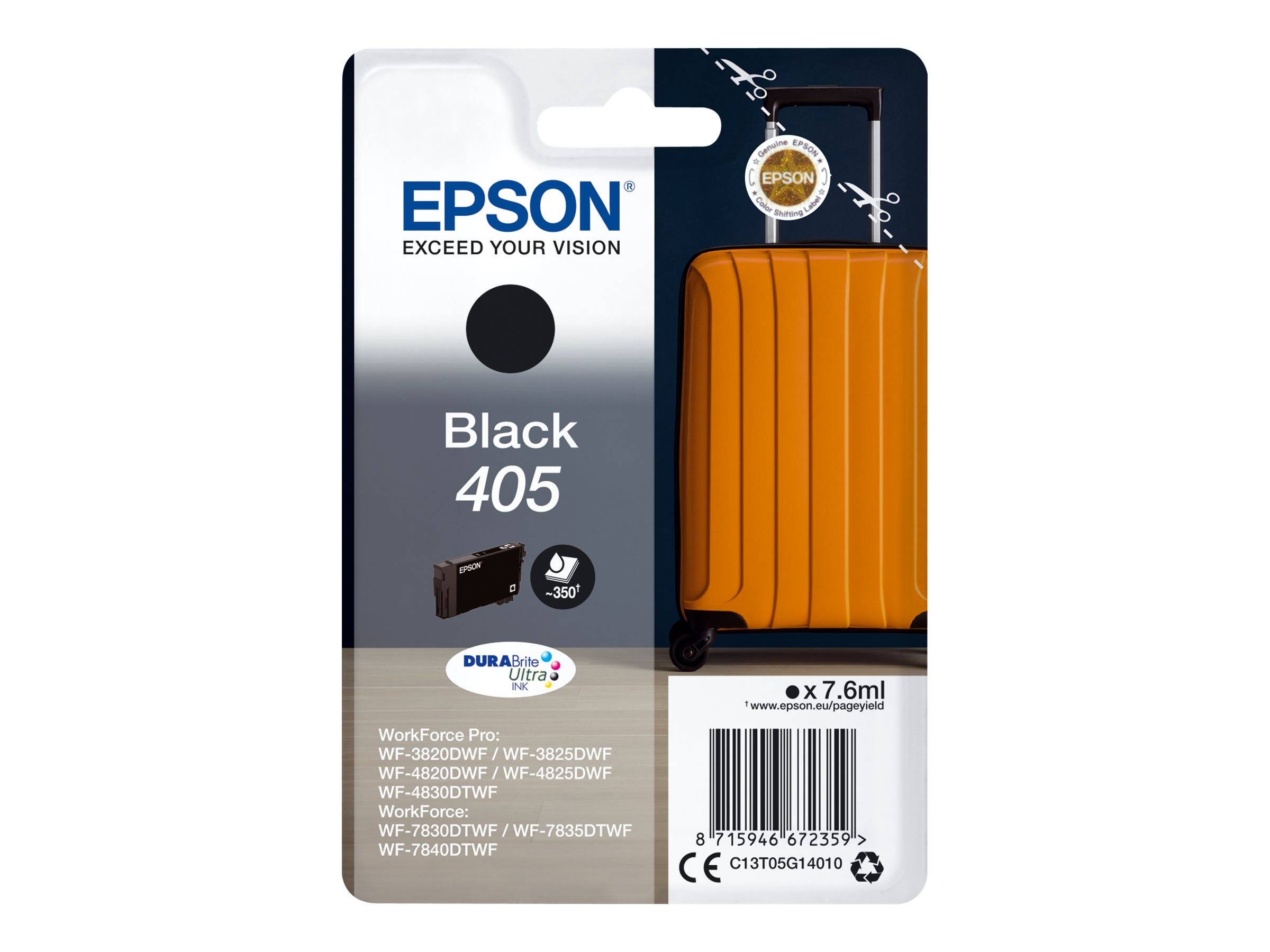 EPSON 4LB Singlepack Black 405 DURABrite Ultra Ink w/s-0