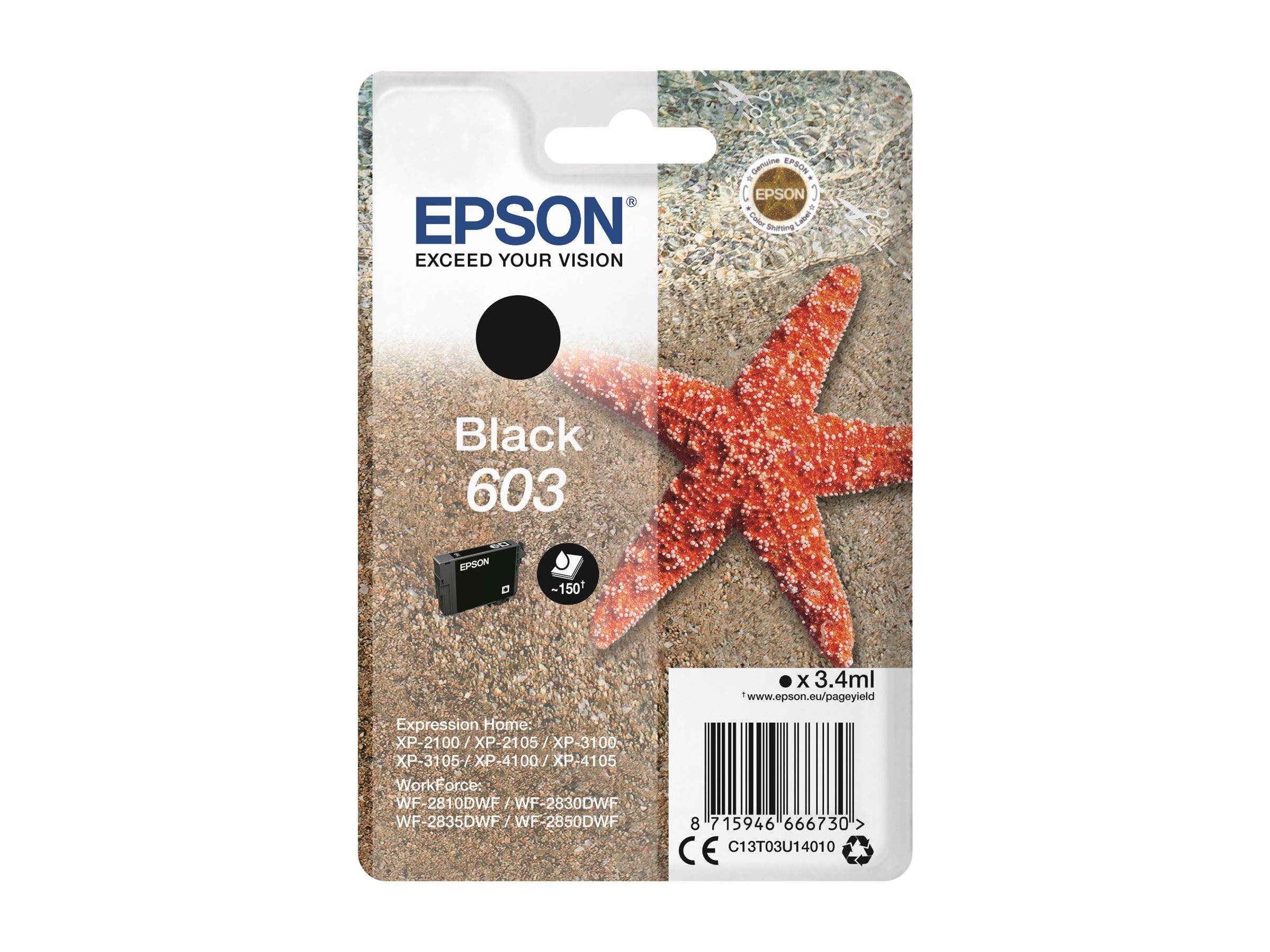 EPSON 4LB Singlepack Black 603 Ink w/s-0