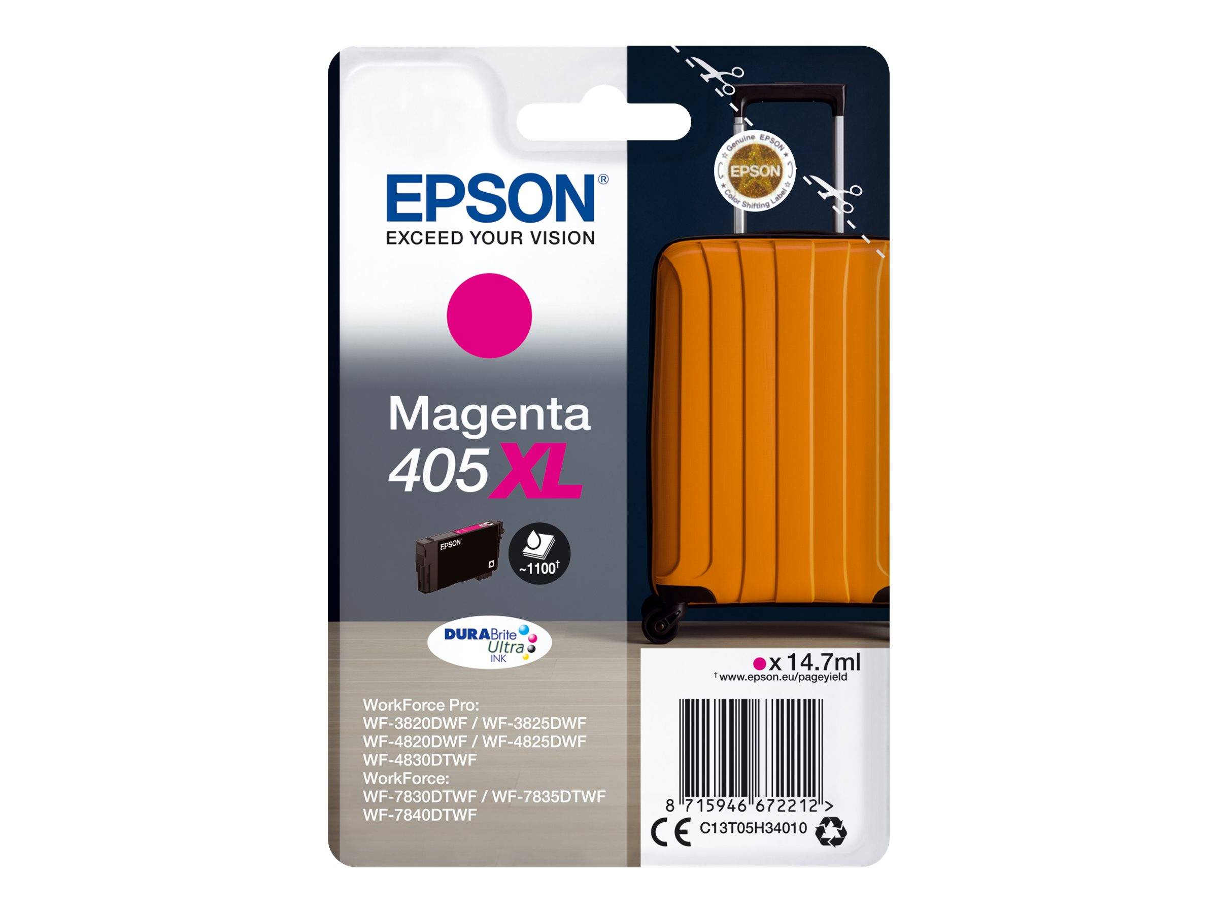 EPSON 2LB Singlepack Magenta 405XL DURABrite Ultra Ink w/s-0