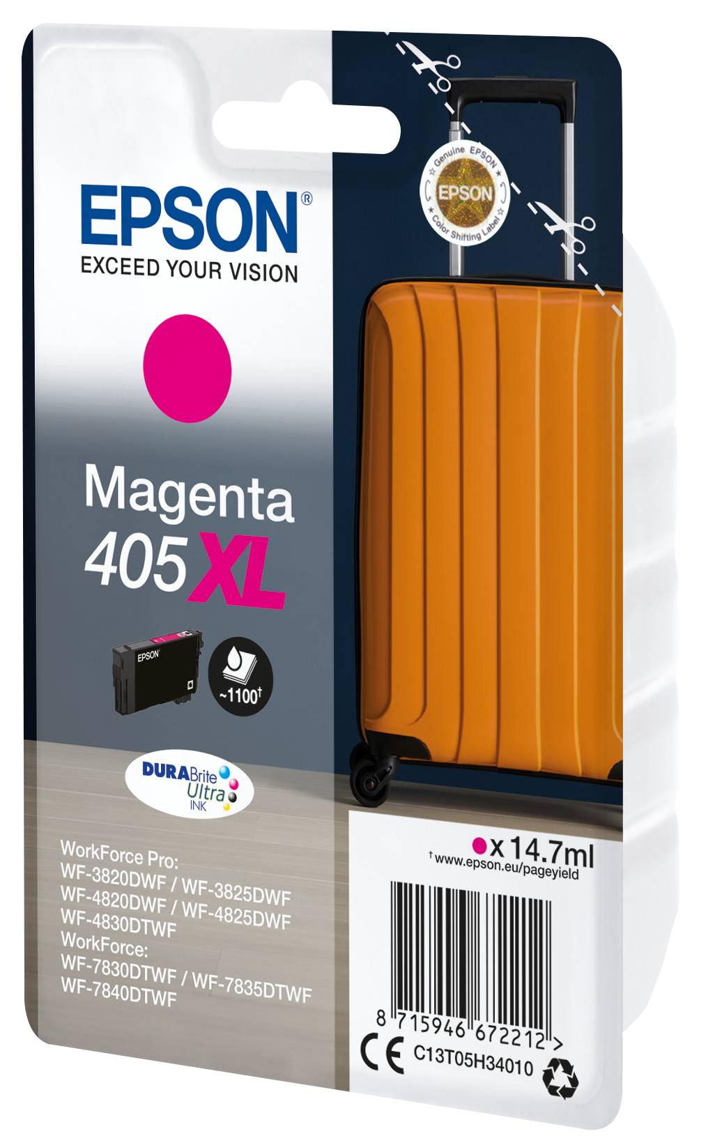 EPSON 2LB Singlepack Magenta 405XL DURABrite Ultra Ink w/s-5
