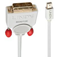 Câble adaptateur LINDY Mini-Display / DVI Fiche mâle Mini DisplayPort, Fiche mâle DVI-D 18+1 pôles 1.00 m blanc 41956 Câ-4