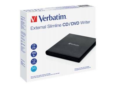 Enregistreur DVD Verbatim, USB 2.0, 8x/6x/24x, Slimline Portable, noir, M-DISC, vente au détail-0