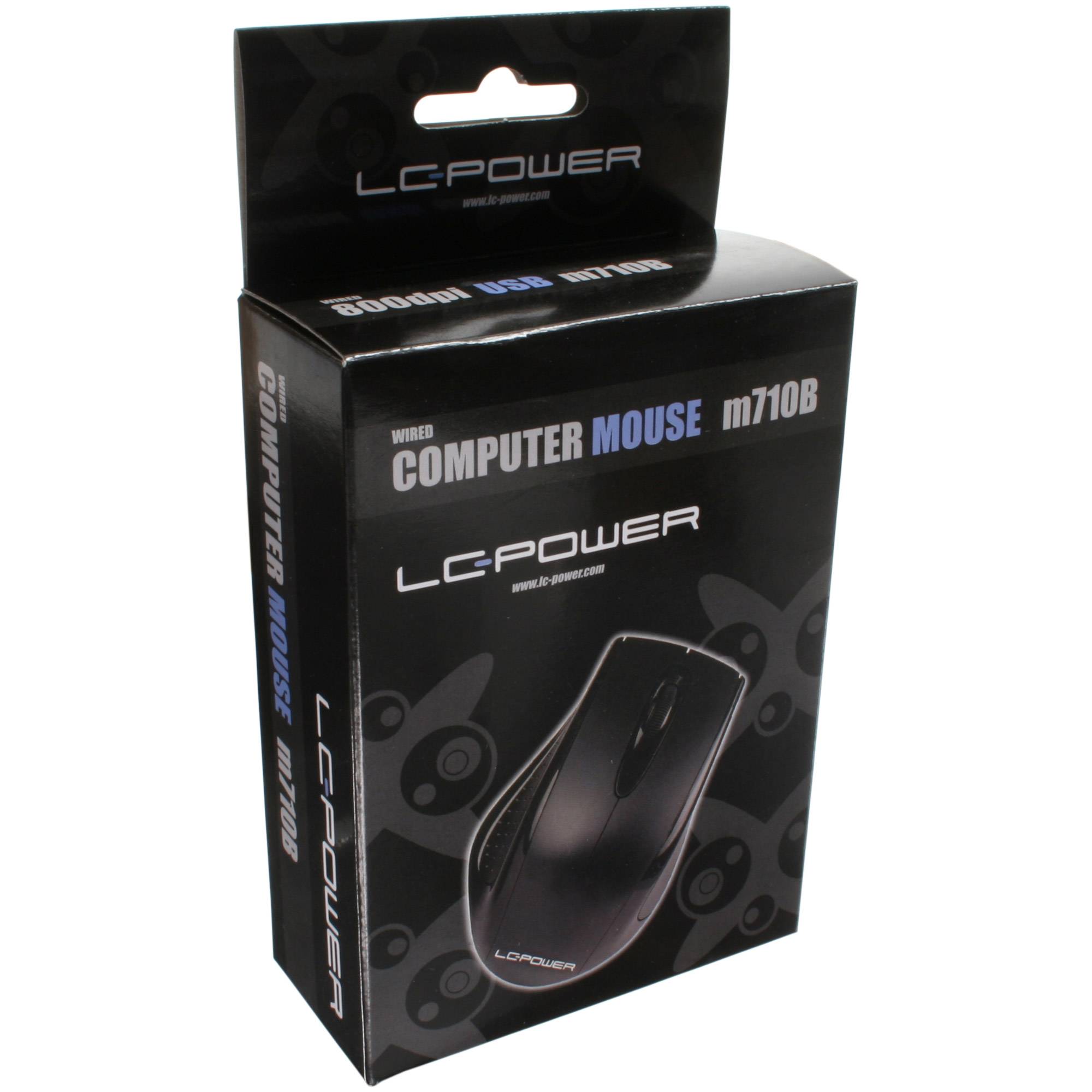 LC-Power LC-M710B, Droitier, Optique, USB Type-A, 800 DPI, Noir-1