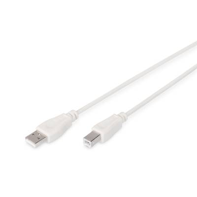 Digitus Câble USB USB 2.0 USB-A mâle, USB-B mâle 5.00 m beige rond, blindage double AK-300105-050-E-4