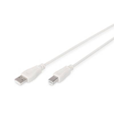 Digitus Câble USB USB 2.0 USB-A mâle, USB-B mâle 5.00 m beige rond, blindage double AK-300105-050-E-7