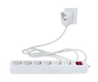 Bloc multiprise avec interrupteur REV 0012692114 x6 blanc contact de protection 1 pc(s)-3