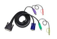 ATEN KVM Câble de raccordement [2x Jack mâle 3.5 mm, PS/2 mâle, VGA mâle - 1x SUB-D mâle 25 pôles] 1.80 m noir-4