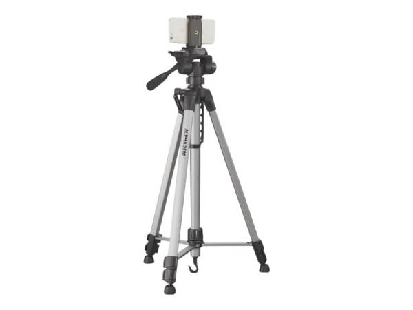 Cullmann Cullmann Alpha 2500 mobile - Stativ Mini-trépied Hauteur de travail=63 - 165 cm argent, noir rotule 3D, housse incluse, avec manivelle
