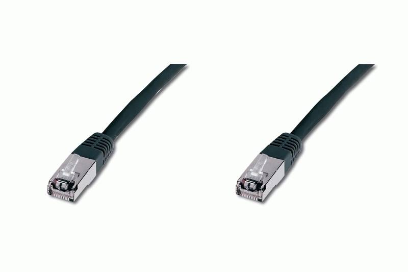 Câble réseau RJ45 SF/UTP, Cat. 5e droit Digitus - [1x RJ45 mâle - 1x RJ45 mâle] - 10.00 m - noir - DK-1531-100/BL-7
