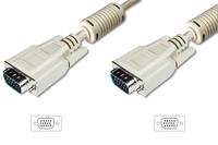Câble de raccordement Digitus VGA Fiche mâle VGA 15 pôles, Fiche mâle VGA 15 pôles 15.00 m beige DK-310103-150-E avec no-3
