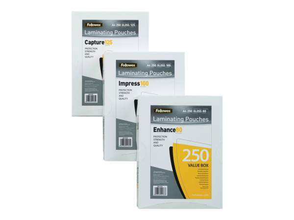 FELLOWES PUNCHED POUCH 228X303 80MIC 100PK