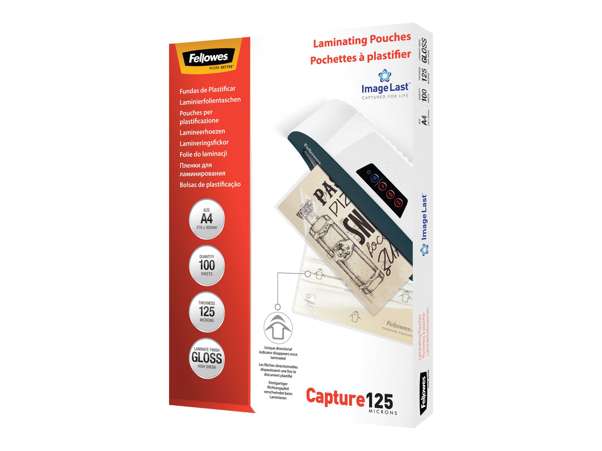 FELLOWES IL POCHETTES A4 125 MICRONS X 100-0