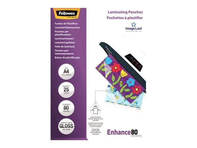 FELLOWES IL POCHETTES A4 80 MICRONS X 25-0