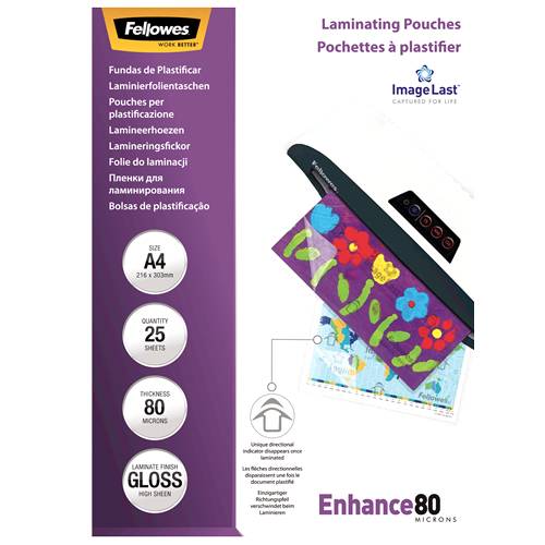 FELLOWES IL POCHETTES A4 80 MICRONS X 25-5