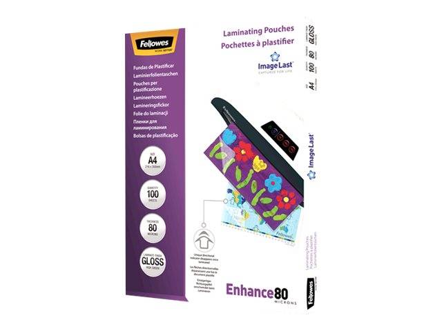 FELLOWES Pochettes ImageLast A4 80 microns - Pack de 100-0