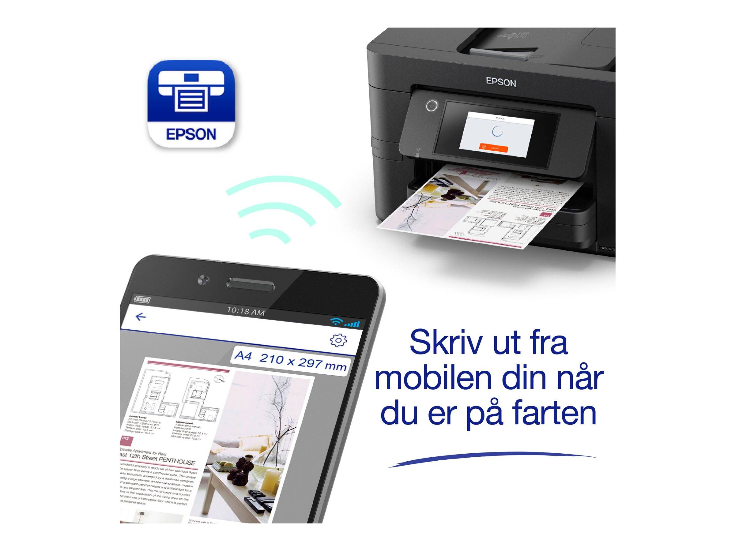 Epson WorkForce Pro WF-4825DWF, Jet d'encre, Impression couleur, 4800 x 2400 DPI, Numérisation couleur, A4, Noir-7