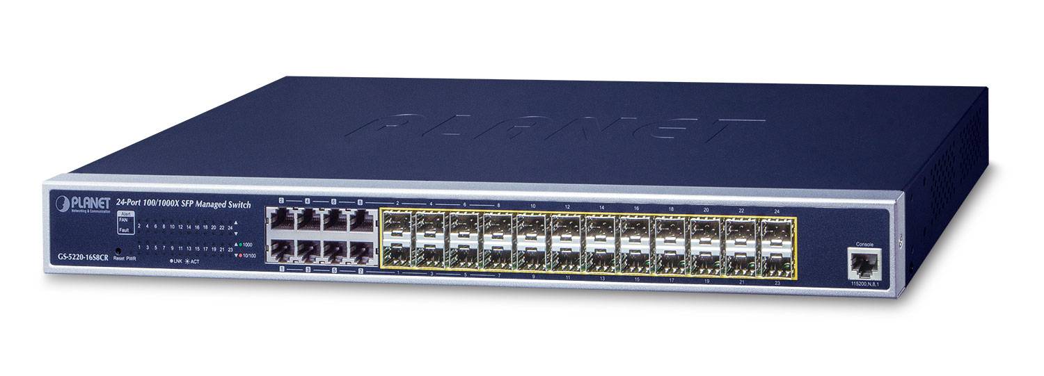 PLANET GS-5220-16S8CR commutateur réseau Géré L2+ Gigabit Ethernet (10/100/1000) 1U Bleu-4