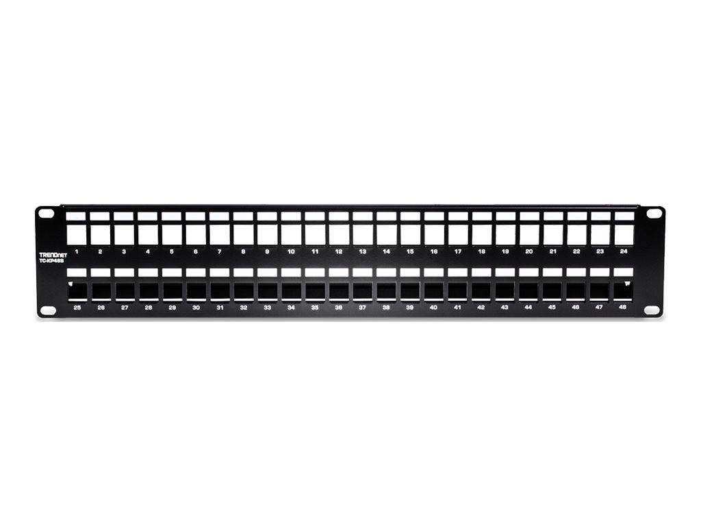 TRENDnet TC-KP48S Tableau de connexion blindé HD 2U Keystone vierge à 48 ports-2