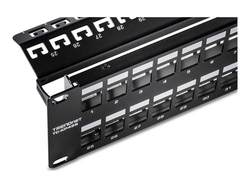 TRENDnet TC-KP48S Tableau de connexion blindé HD 2U Keystone vierge à 48 ports-3