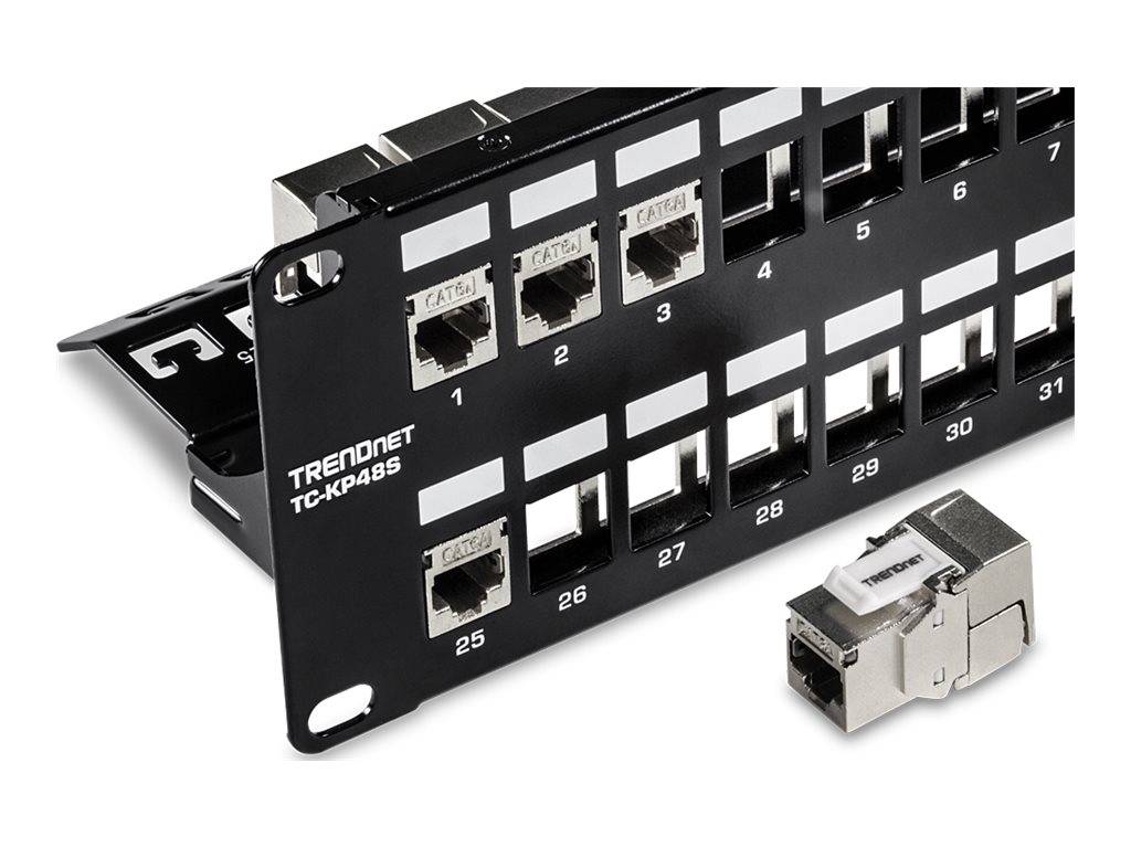 TRENDnet TC-KP48S Tableau de connexion blindé HD 2U Keystone vierge à 48 ports-5