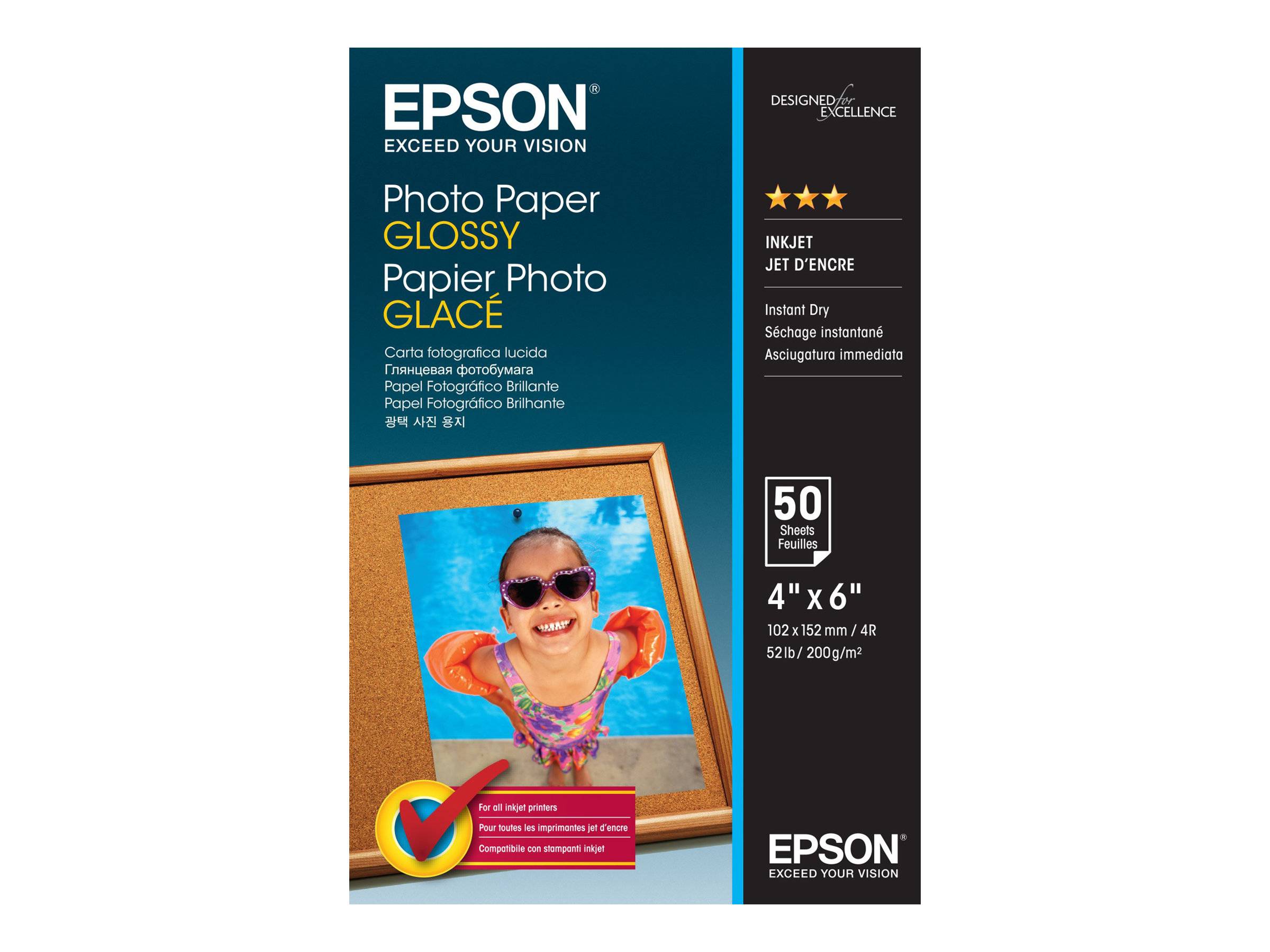 EPSON S042547 Photo papier brillant 200g/m2 100x150mm 50 feuilles pack de 1-0