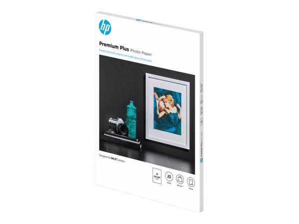 Papier photo glacé HP Premium Plus A4 280 g - 20 feuilles