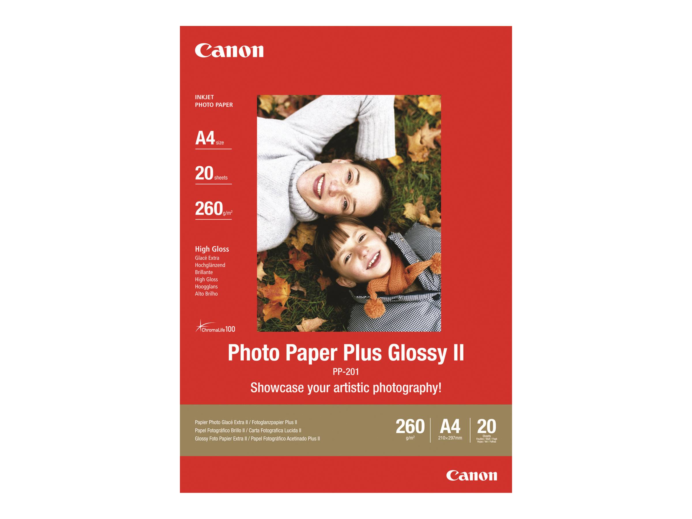 CANON PP-201 plus photo papier inkjet 260g/m2 A4 20 feuilles pack de 1-5