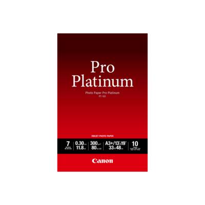 CANON PT-101 pro platinum photo papier 300g/m2 A3+ 10 feuilles pack de 1-0
