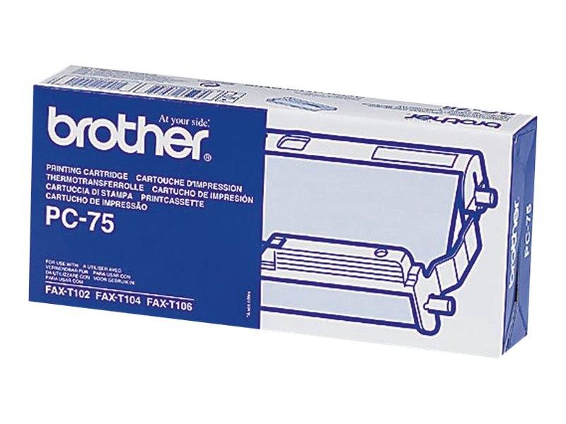 BROTHER PC-75 cassette ruban noir 144 pages pack de 1-0
