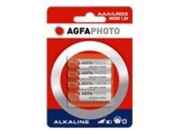 Pile alcaline LR03 AgfaPhoto Micro AAA, pack de 4, platine