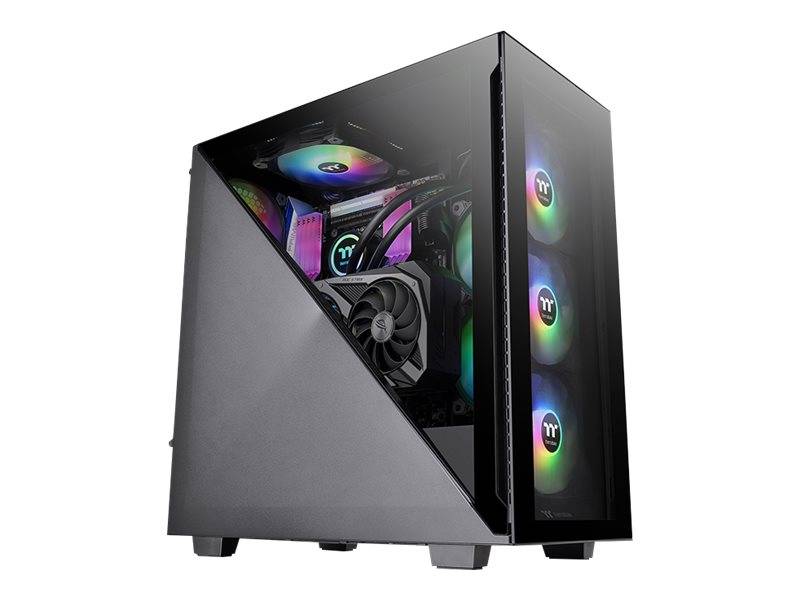 Thermaltake Divider 300 TG ARGB, Midi Tower, PC, Noir, ATX, micro ATX, Mini-ITX, SPCC, Multi-4