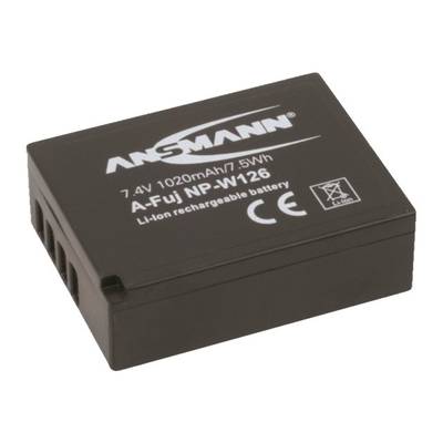 Ansmann NP-W126 Batterie pour appareil photo Remplace l'accu d'origine NP-W126 7.4 V 1000 mAh
