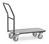 Chariot de magasin à dossier de poussée - 850 x 450 mm, gris RAL 7016