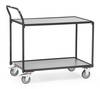 Servante 300 kg, 2 plateaux avec barres de poussée - 850 x 500 mm, Gris anthracite RA