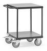 Servante 600 kg, 2 plateaux - 600 x 600 mm; Gris RAL 7016