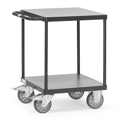 Servante 600 kg, 2 plateaux - 600 x 600 mm; Gris RAL 7016-0
