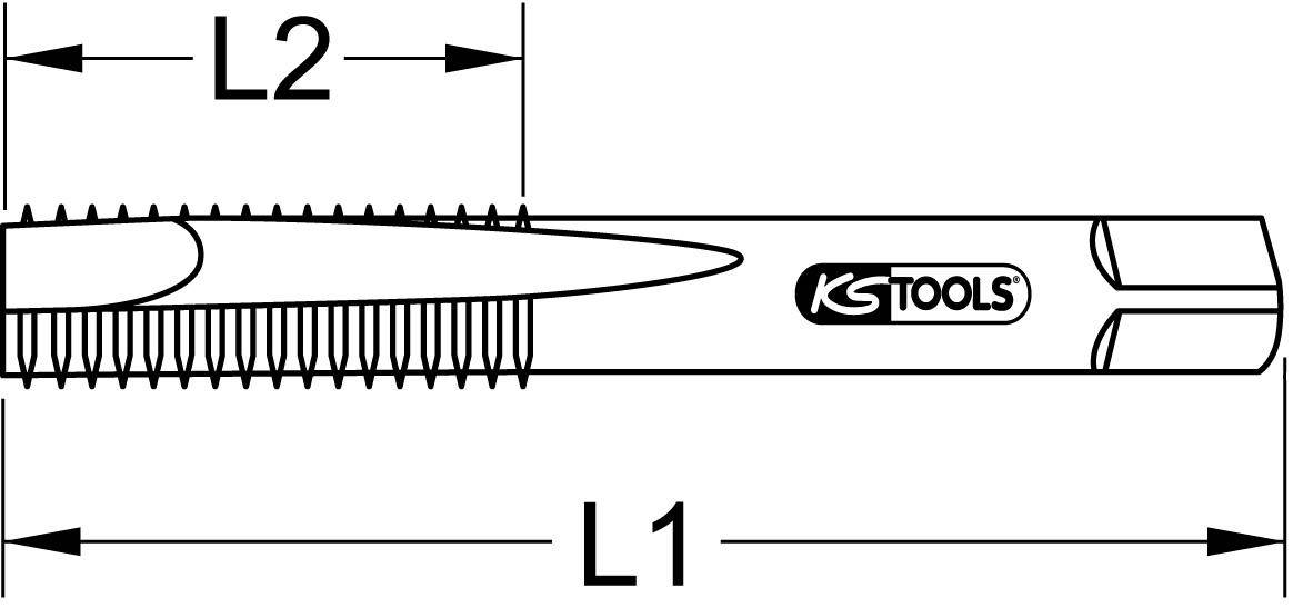 KS Tools 331.2020 3312020 Set de tarauds manuels métrique M2 x 0.4 à droite acier 1 pc(s)-1