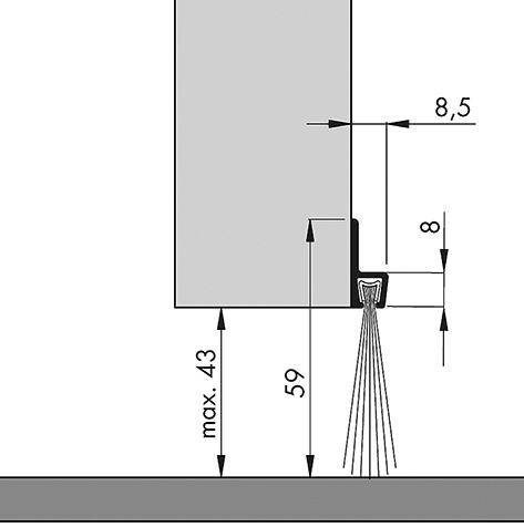 Bas de porte aluminiumà brosse IBS60 100cm - ELLEN - 0308401D-2