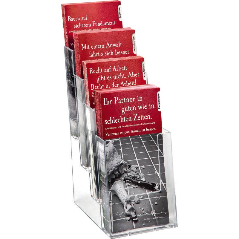 Helit the helpdesk H2352002 Porte-brochures transparent 1/3 DIN A4 vertical Nombre de compartiments 4 1 pc(s) (l x H x P-1