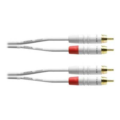 Câble adaptateur audio [2x Cinch-RCA mâle - 2x Cinch-RCA mâle] Cordial CFU 3 CC-SNOW blanc 3.00 m