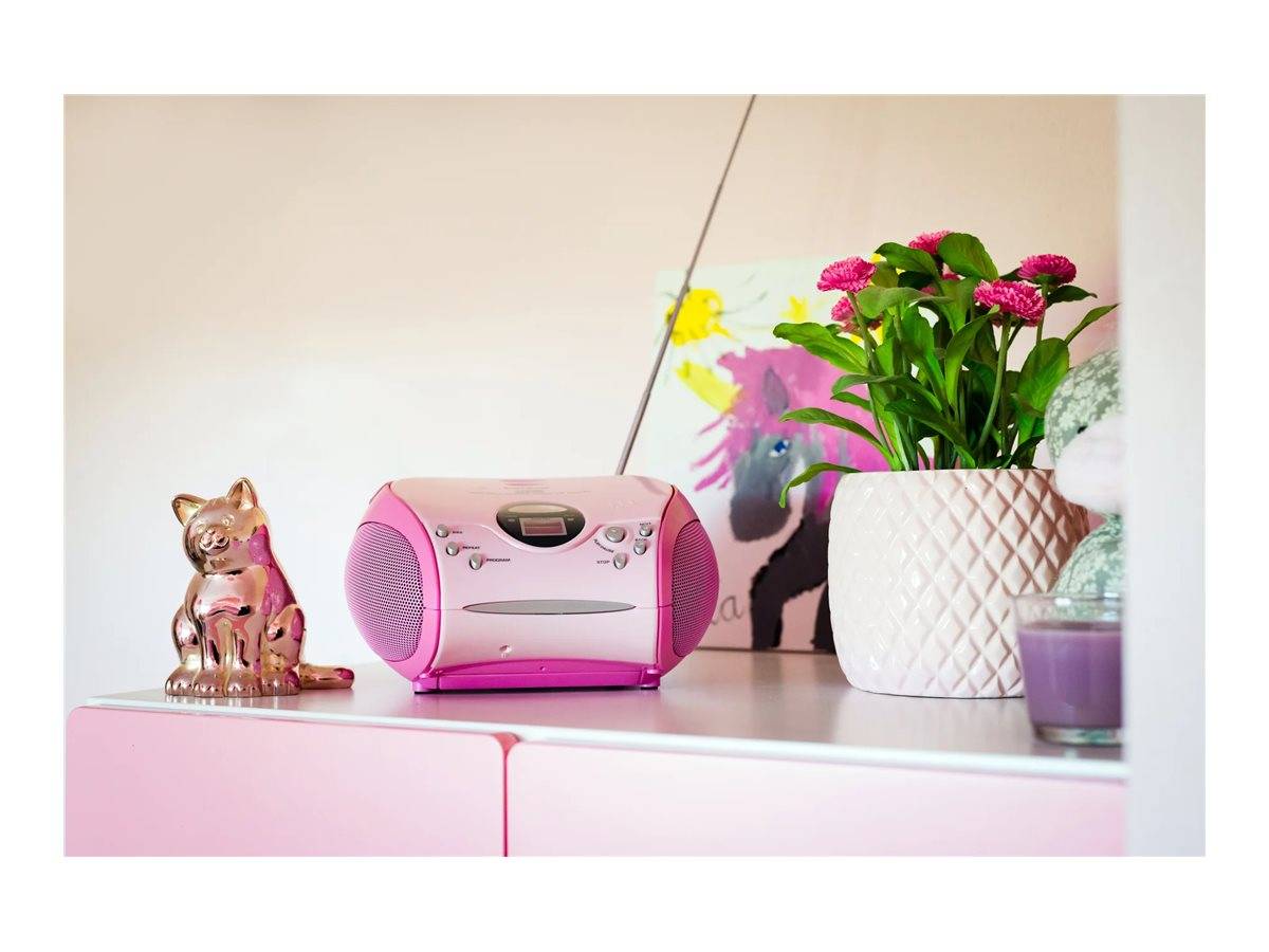Radio Portable Stéréo FM avec Lecteur CD et Sortie Casque 3.5mm-5