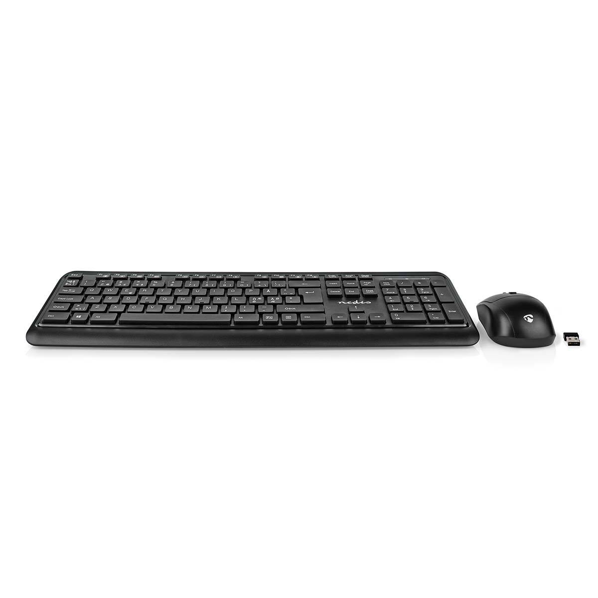 Pack Clavier Sans Fil QWERTY Hollandais avec Souris Sans Fil et Nano-Récepteur USB-1