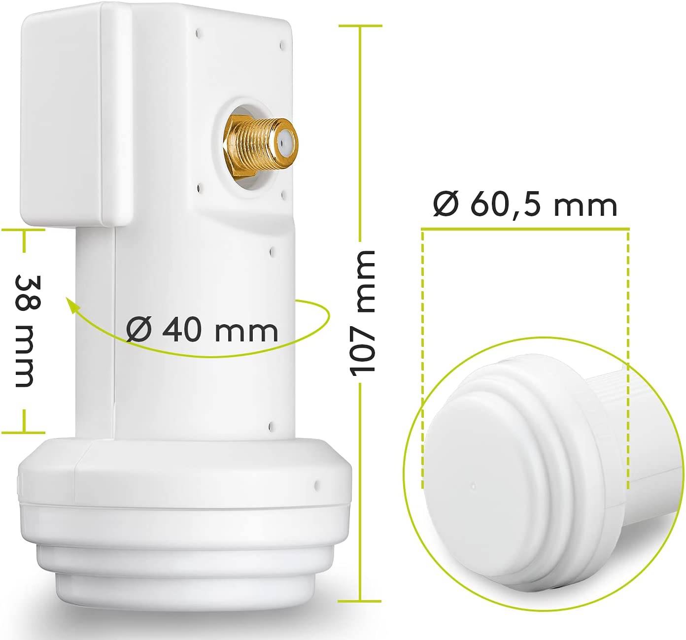 Goobay Goobay 67269 Universal Single LNB 1x Teilnehmer 8K SAT LNB digital SAT Verteiler Tête LNB simple Nombre d'abonnés-1