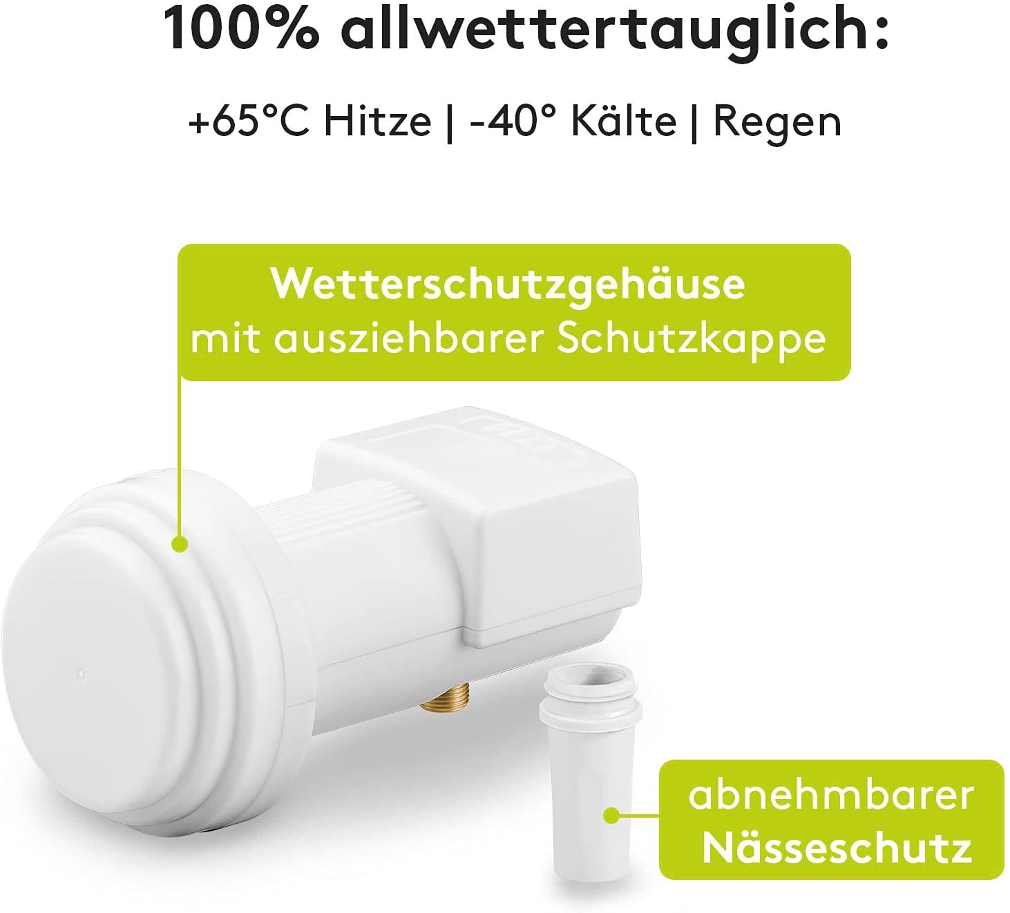 Goobay Goobay 67269 Universal Single LNB 1x Teilnehmer 8K SAT LNB digital SAT Verteiler Tête LNB simple Nombre d'abonnés-2