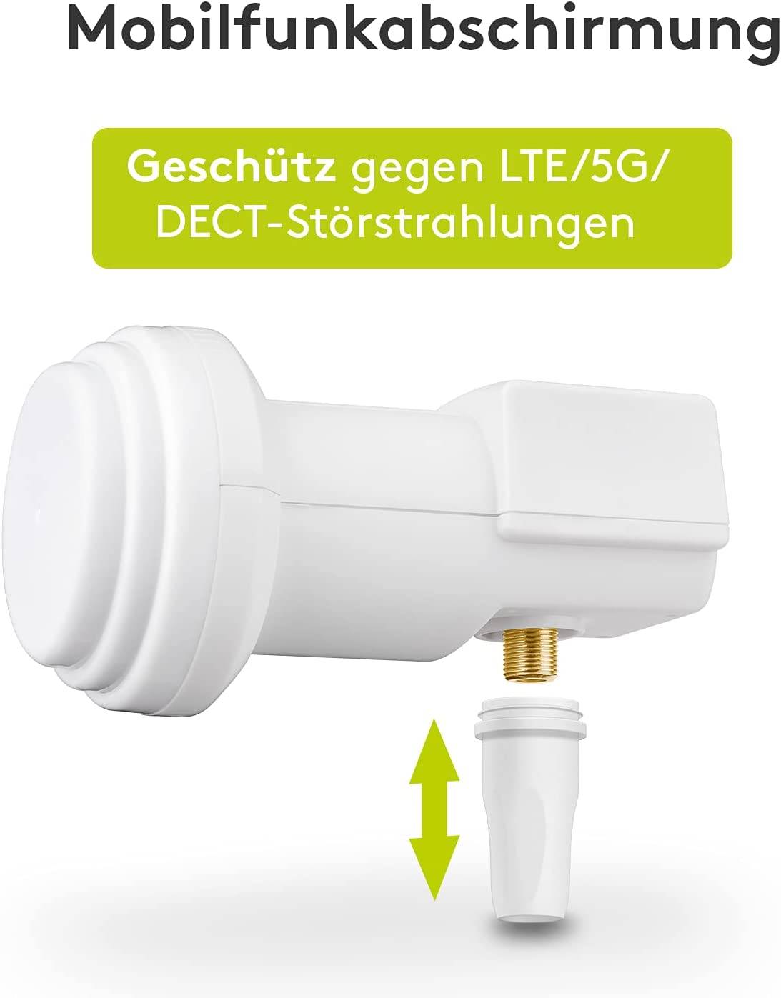 Goobay Goobay 67269 Universal Single LNB 1x Teilnehmer 8K SAT LNB digital SAT Verteiler Tête LNB simple Nombre d'abonnés-4