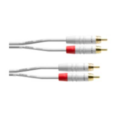 Câble adaptateur audio [2x Cinch-RCA mâle - 2x Cinch-RCA mâle] Cordial CFU 1,5 CC-SNOW blanc 1.50 m