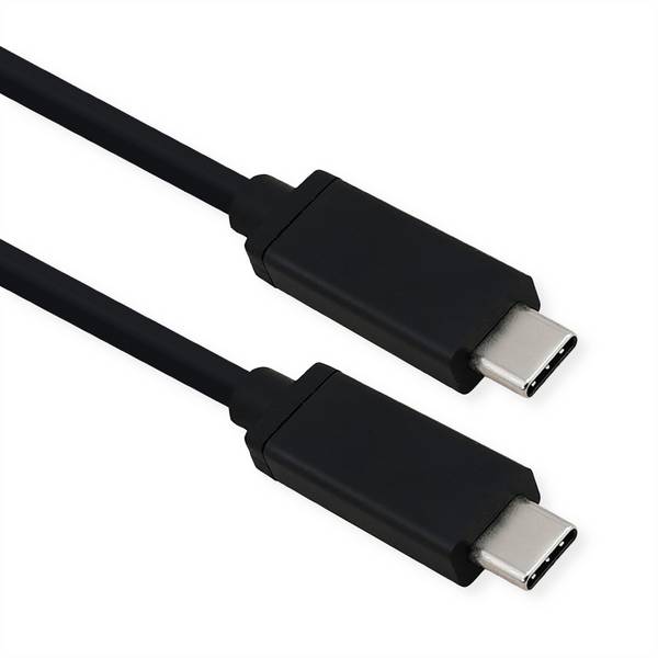 ROLINE Câble USB4 Gen 3, avec PD (Power Delivery), avec Emark, C-C, M/M, 40 Gbit/s, noir, 0,8 m