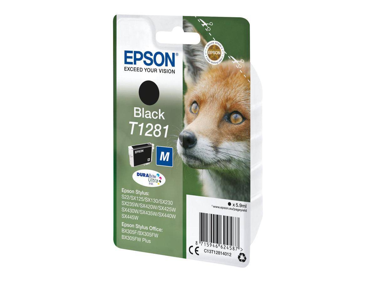 Epson Fox Singlepack Black T1281 DURABrite Ultra Ink, Noir, Encre à pigments, 5,9 ml, 1 pièce(s), 185 pages-2